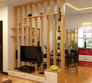 kệ tivi ngăn phòng khách và bếp
