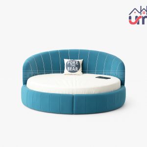 Giường Tròn Khung Gỗ Bọc Nỉ Thanh Lịch GNT011