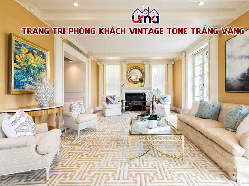 trang-tri-phong-khach-vintage-tone-trang-vang
